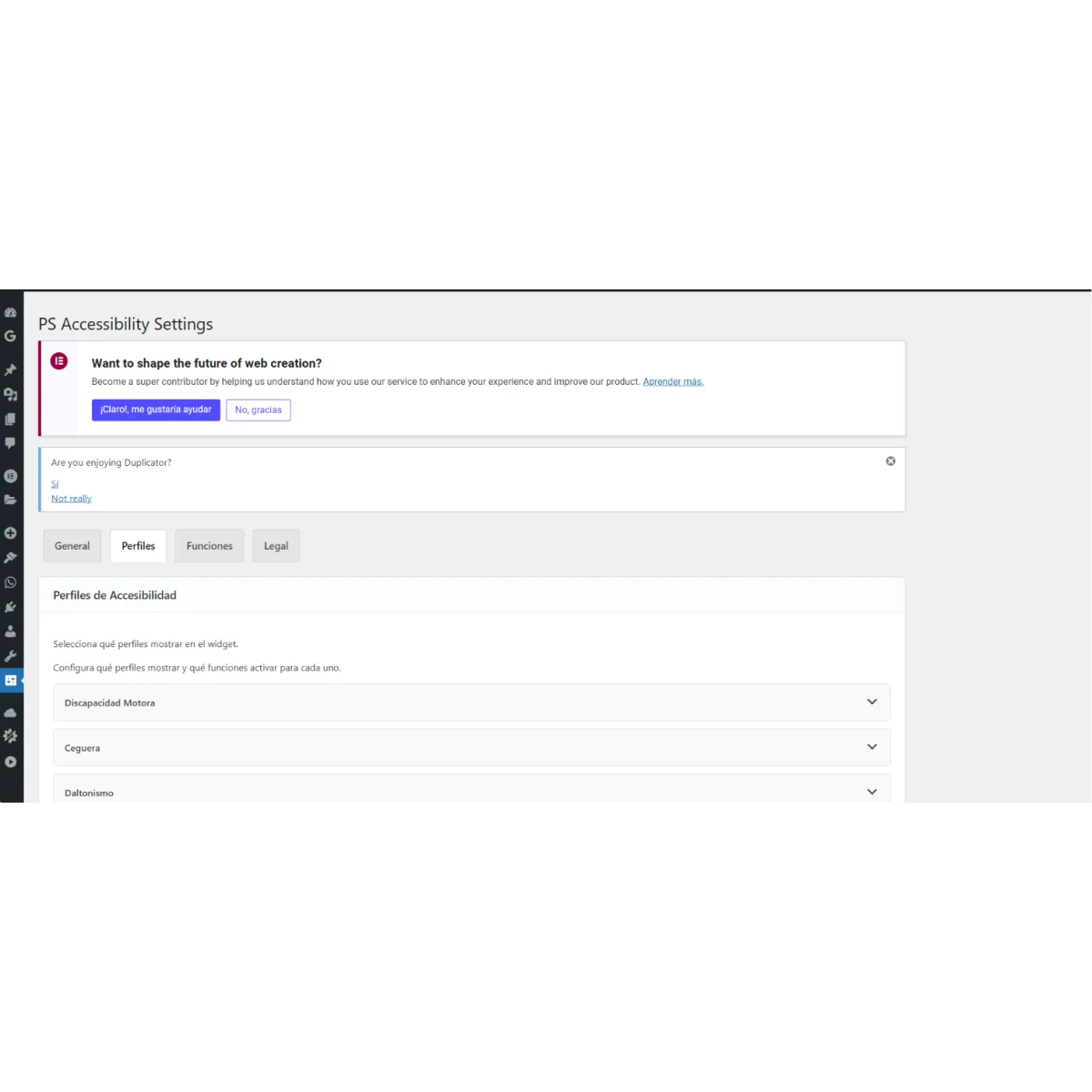 Profile options