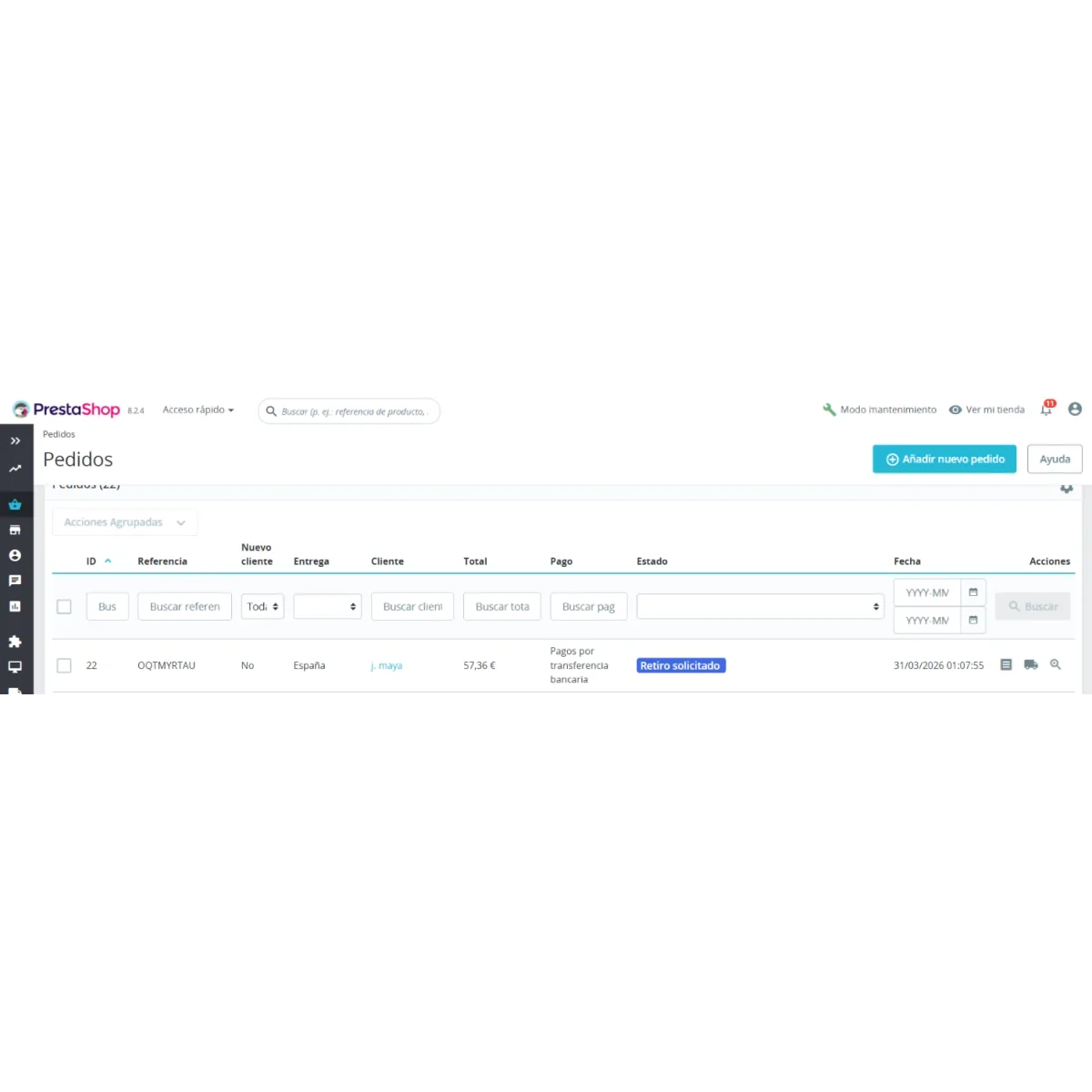 Order status change