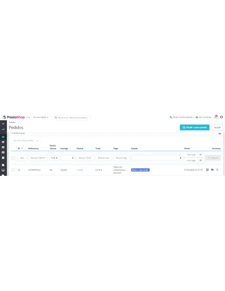 Order status change
