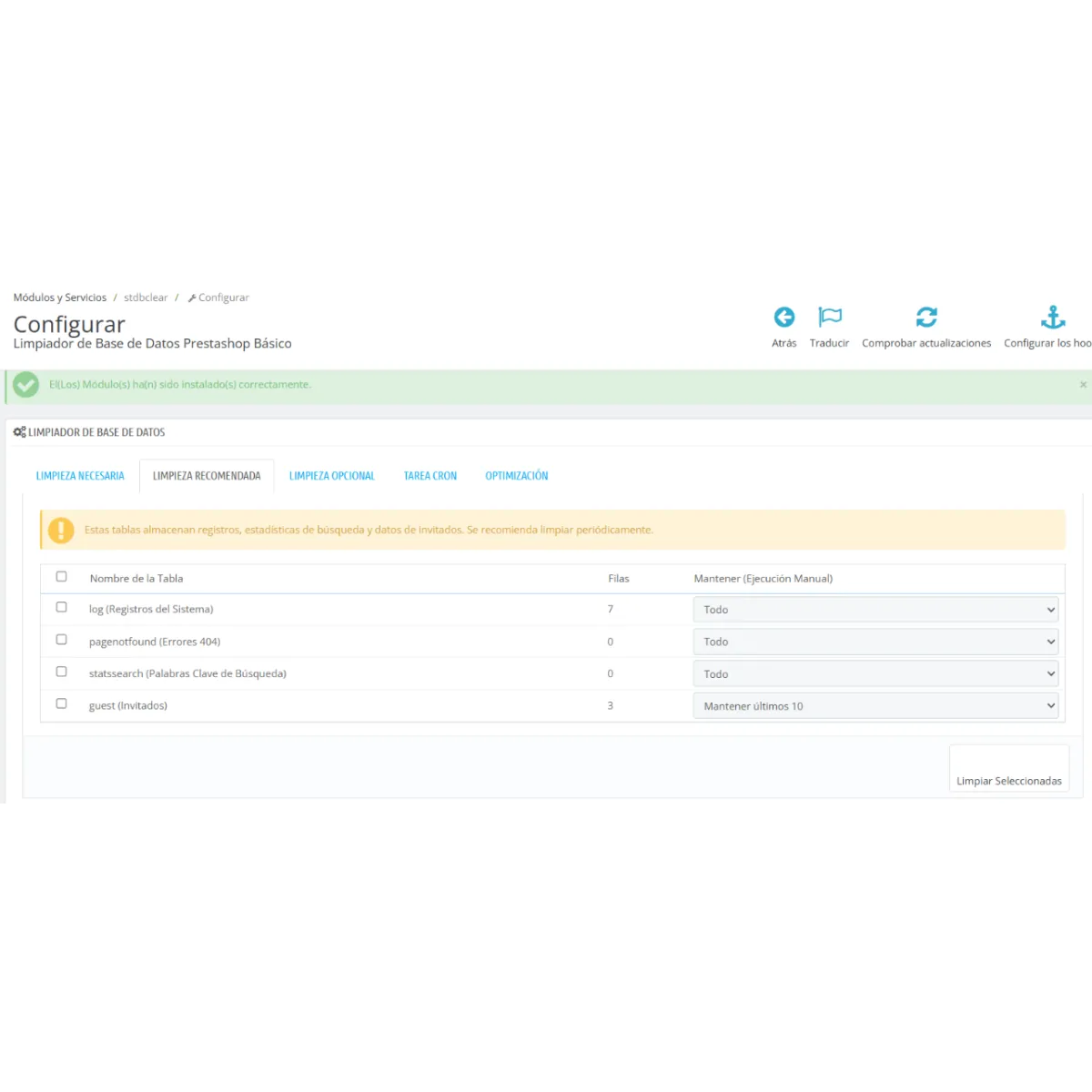 Database Cleaner and Optimizer for PrestaShop
