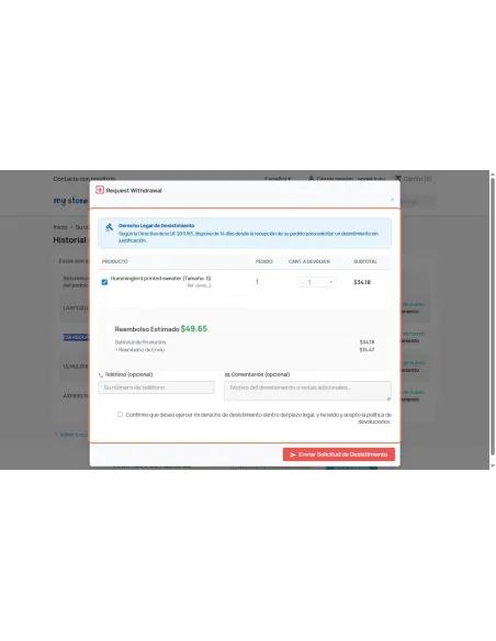 Withdrawal form