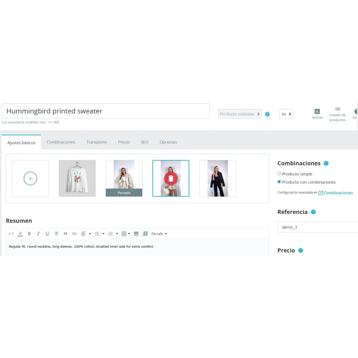 Delete Image Hover - Quick deletion of product images.