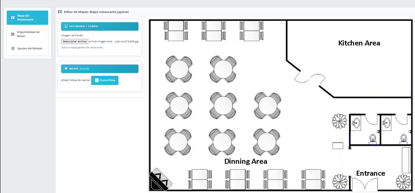 Upload restaurant blueprint